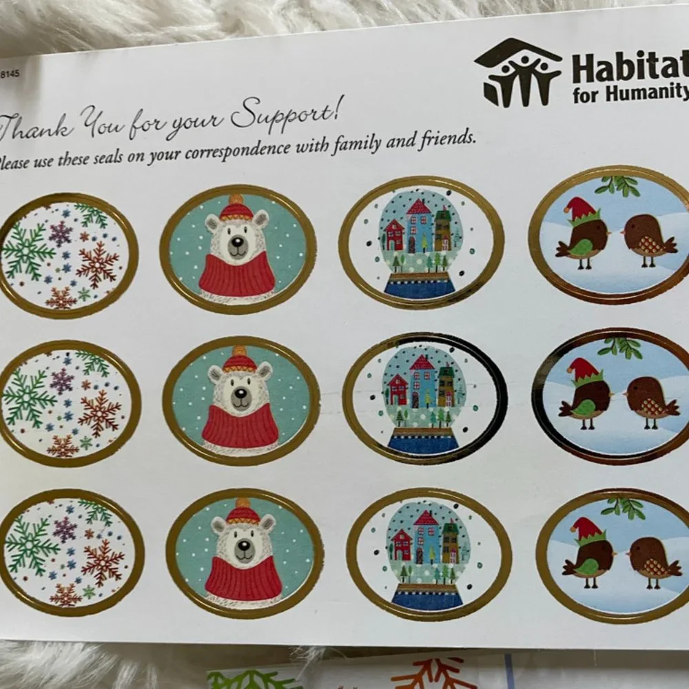 Holiday Card set 16 cards w/ matching envelopes, 14 to/from, 12 envelope seals